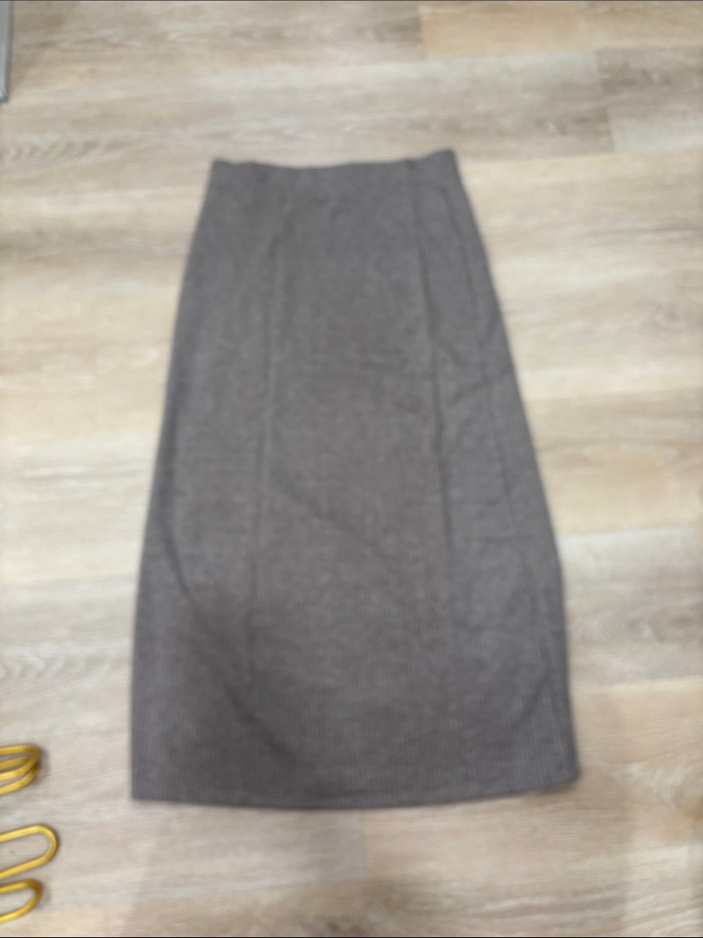 NWT Halara Light Brown Corduroy Pull On Elastic Waist Slit Side Midi Maxi Skirt